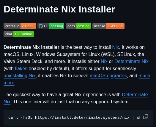 Determinatesystems Nix Installer screenshot