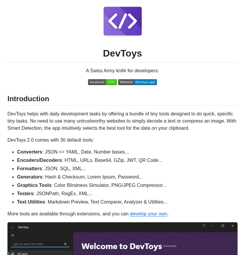 Devtoys App Devtoys screenshot