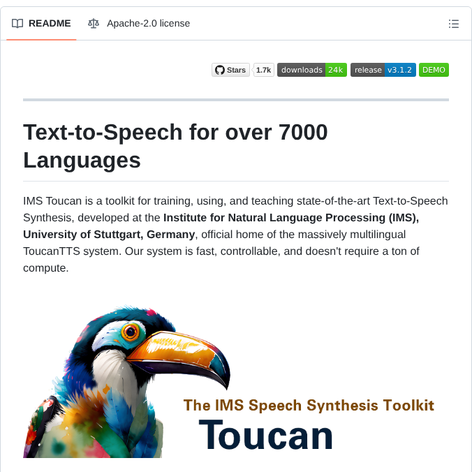 Digitalphonetics Ims Toucan screenshot