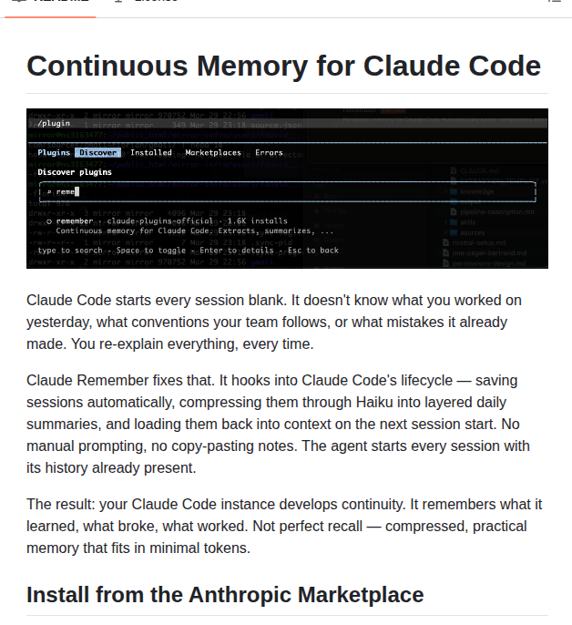 Digital Process Tools Claude Remember screenshot