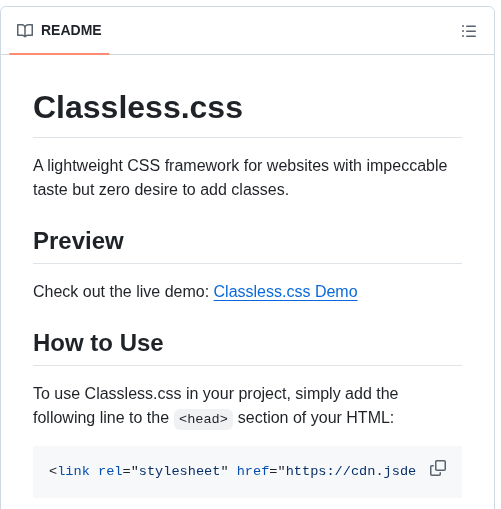 Digitallytailored Classless.css screenshot