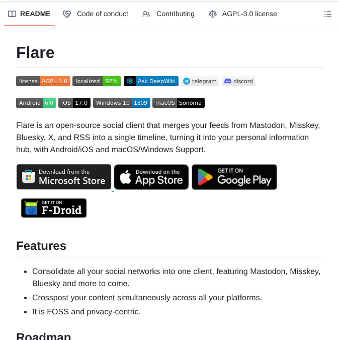 Dimensiondev Flare screenshot