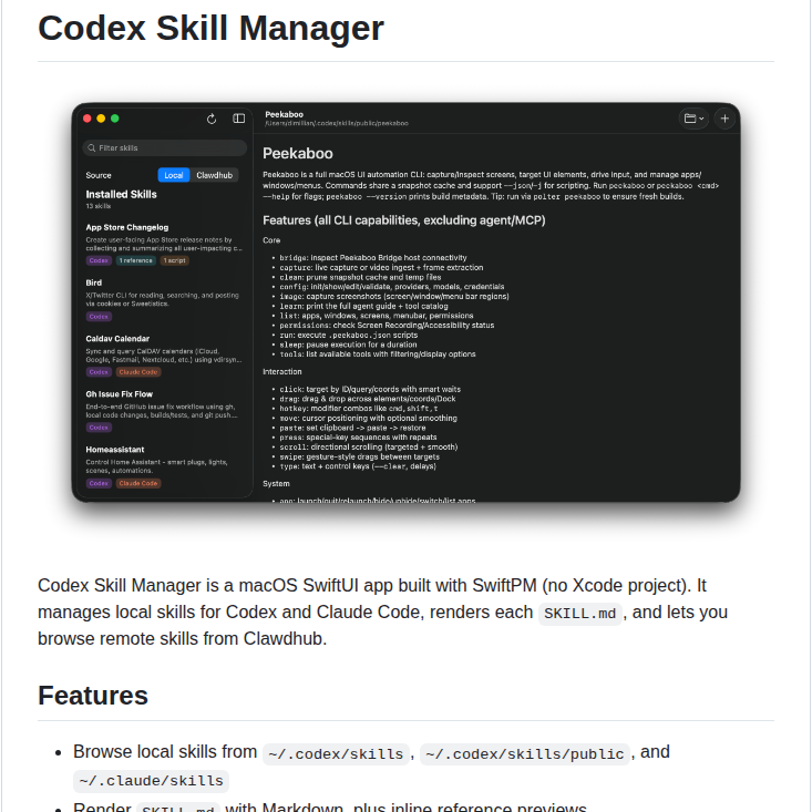 Dimillian Codexskillmanager screenshot