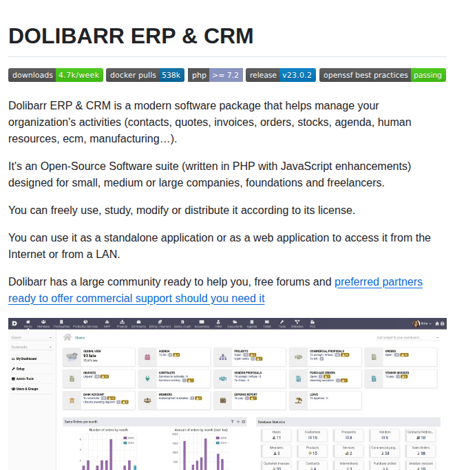 Dolibarr Dolibarr screenshot