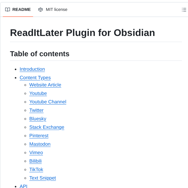 Dominikpieper Obsidian Readitlater screenshot