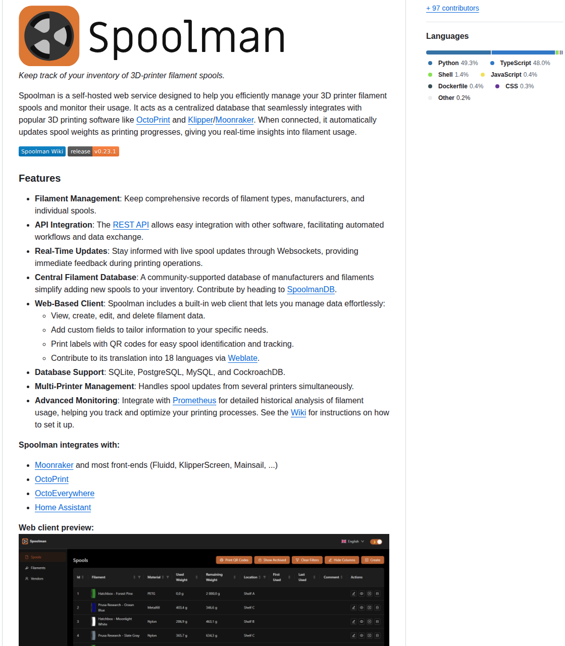 Donkie Spoolman screenshot