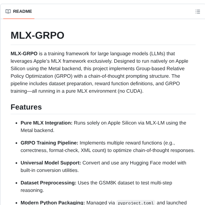 Doriandarko Mlx Grpo screenshot