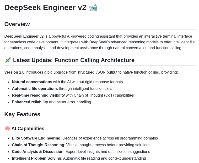 Doriandarko Deepseek Engineer screenshot