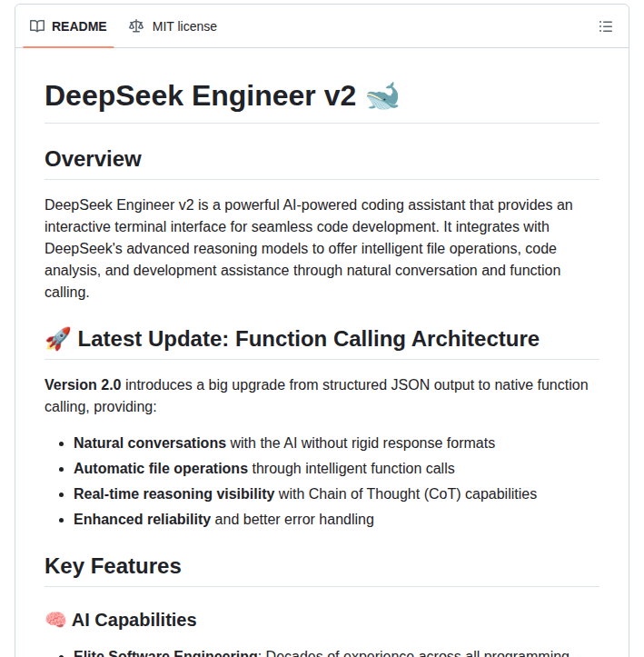 Doriandarko Deepseek Engineer screenshot