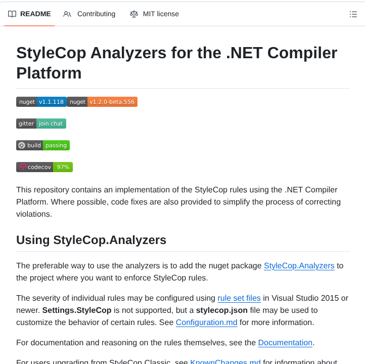 Dotnetanalyzers Stylecopanalyzers screenshot
