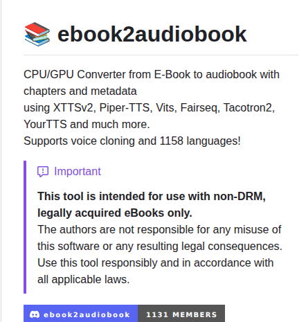Drewthomasson Ebook2audiobook screenshot