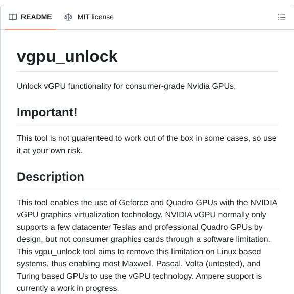 Dualcoder Vgpu_unlock screenshot
