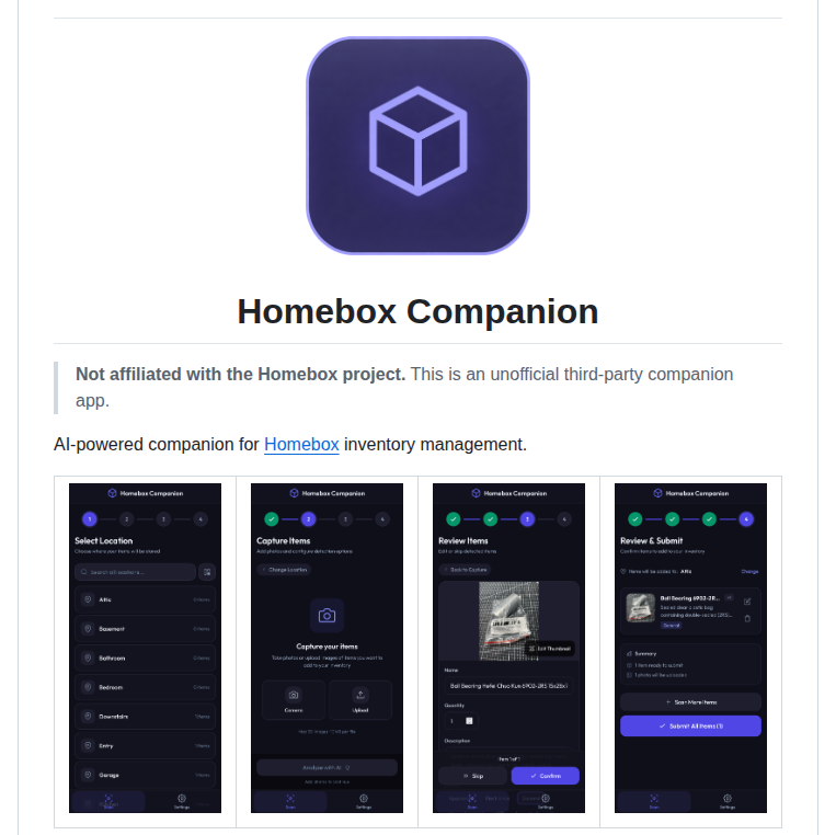 Duelion Homebox Companion screenshot