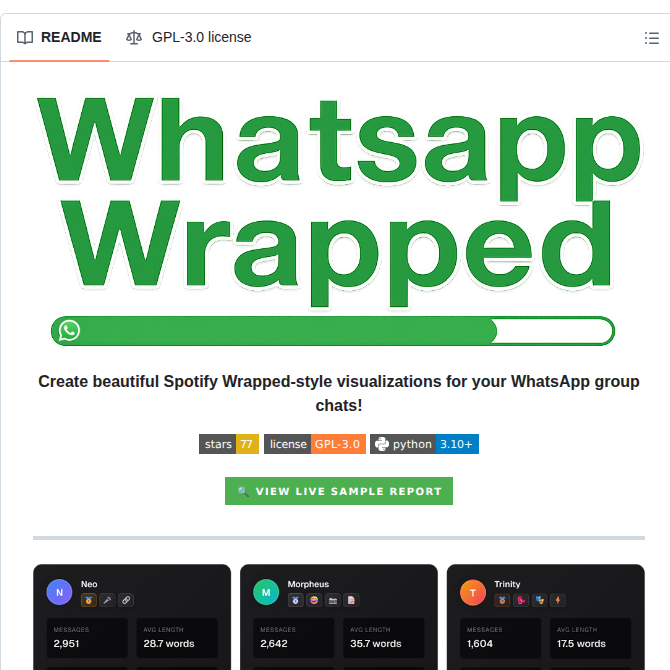 Duelion Whatsapp Wrapped screenshot