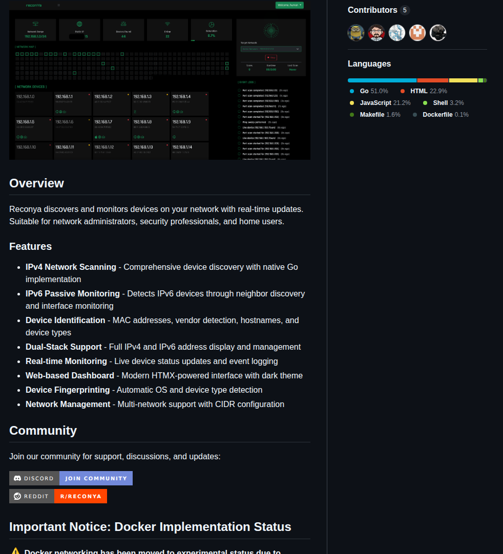 Dyneteq Reconya screenshot
