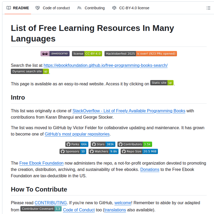 Ebookfoundation Free Programming Books screenshot