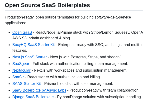 Einguterwaran Awesome Opensource Boilerplates screenshot