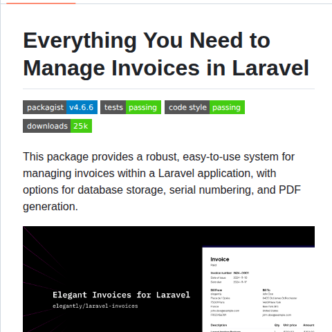 Elegantengineeringtech Laravel Invoices screenshot