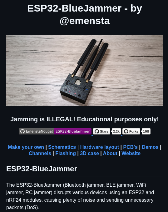 Emenstanougat Esp32 Bluejammer screenshot