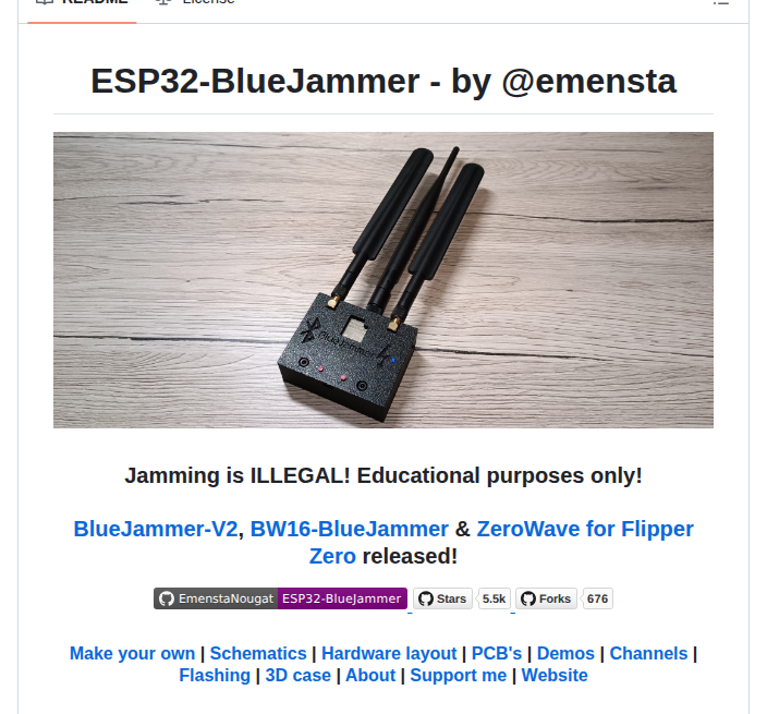 Emenstanougat Esp32 Bluejammer screenshot