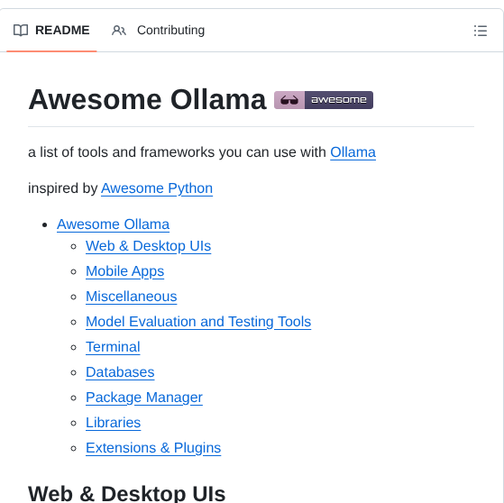 Endothedev Awesome Ollama screenshot