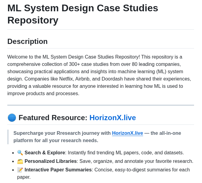 Engineer1999 A Curated List Of Ml System Design Case Studies screenshot
