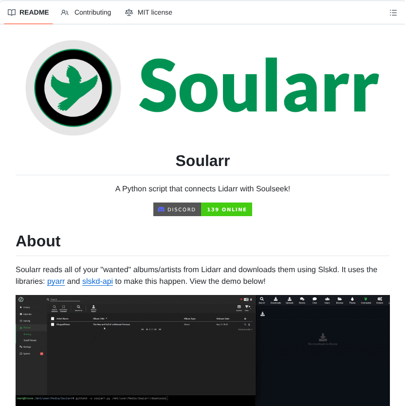 Erich9958 Soularr Dashboard screenshot