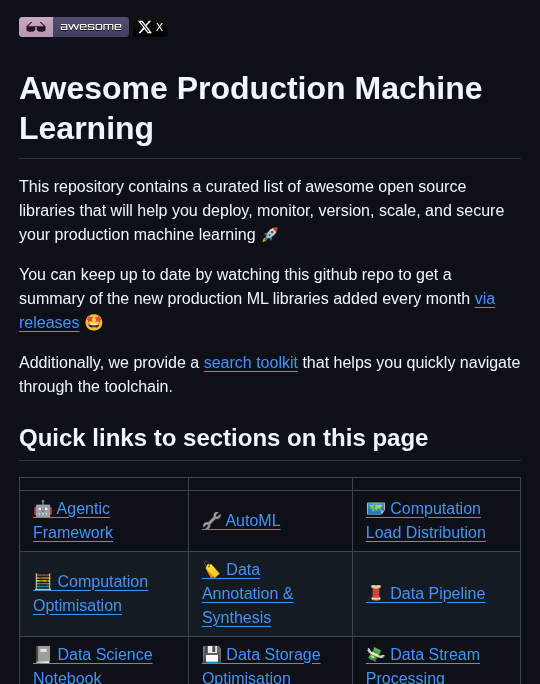 Ethicalml Awesome Production Machine Learning screenshot