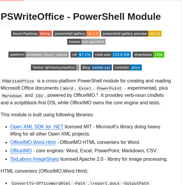Evotecit Pswriteoffice screenshot