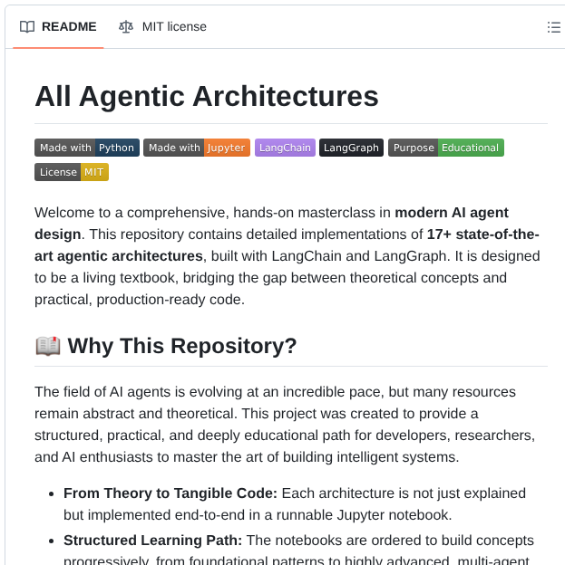 Fareedkhan Dev All Agentic Architectures screenshot