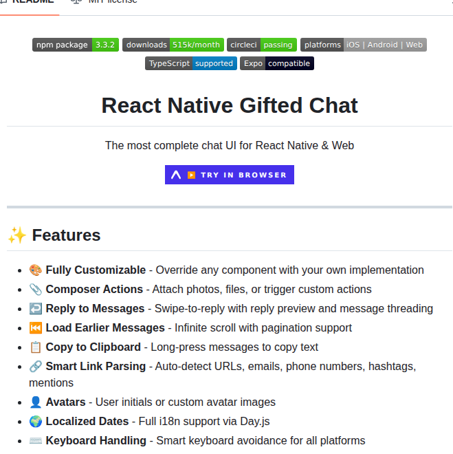 Faridsafi React Native Gifted Chat screenshot