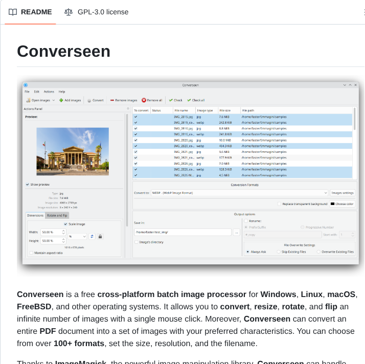 Faster3ck Converseen screenshot