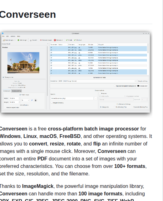 Faster3ck Converseen screenshot