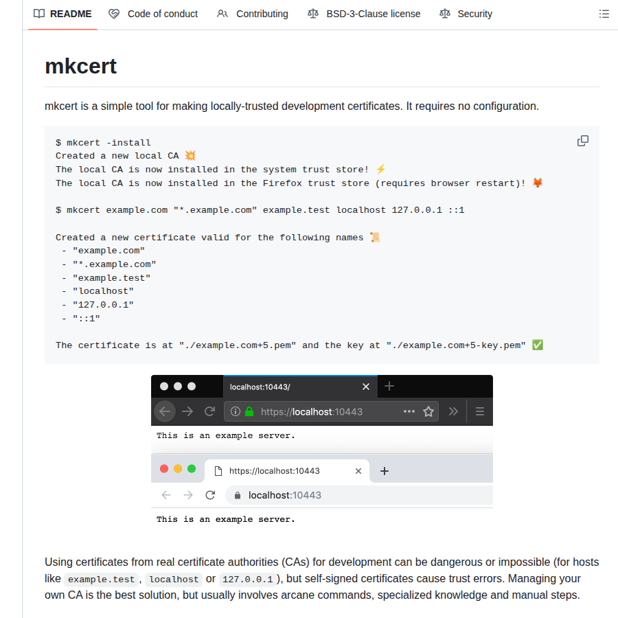 Filosottile Mkcert screenshot