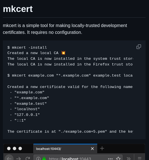 Filosottile Mkcert screenshot