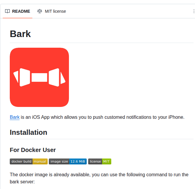 Finb Bark Server screenshot