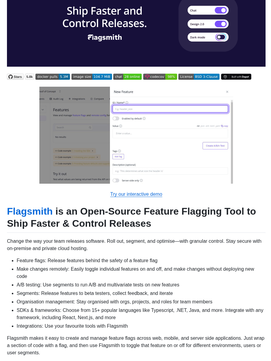 Flagsmith Flagsmith screenshot