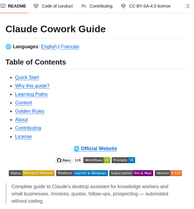 Florianbruniaux Claude Cowork Guide screenshot