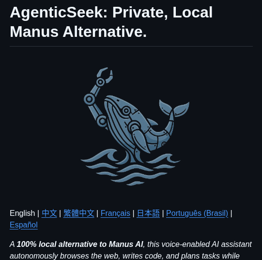 Fosowl Agenticseek screenshot