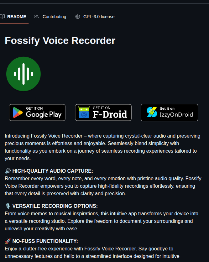 Fossifyorg Voice Recorder screenshot