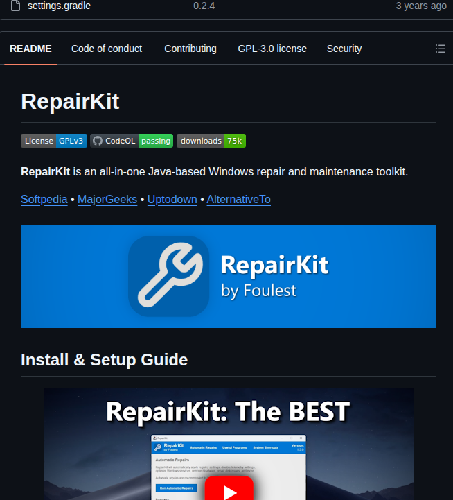 Foulest Repairkit screenshot