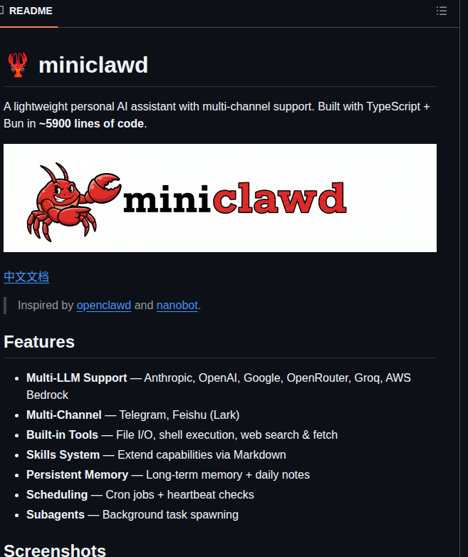 Founddream Miniclawd screenshot