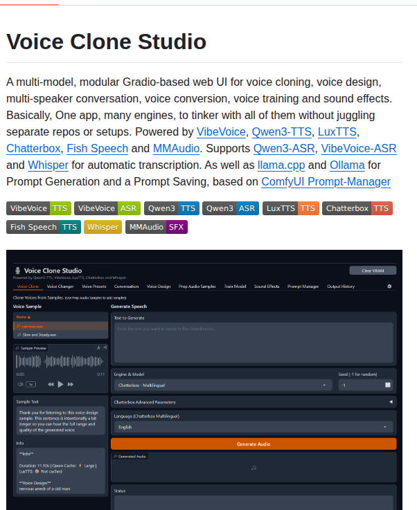 Franckyb Voice Clone Studio screenshot