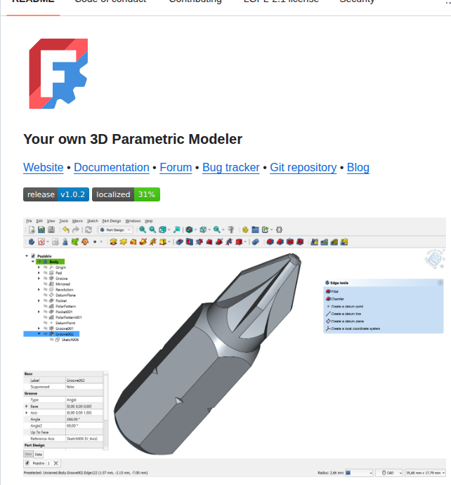 Freecad Freecad screenshot
