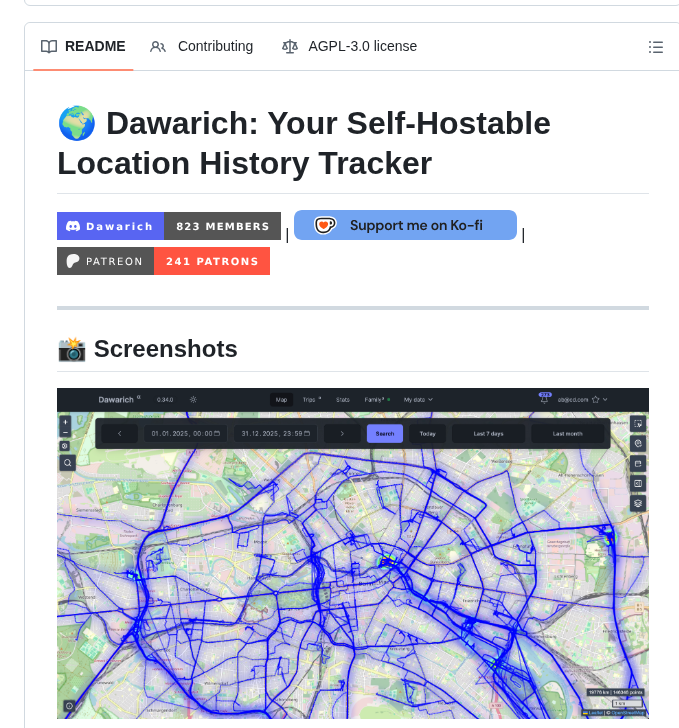 Freika Dawarich screenshot
