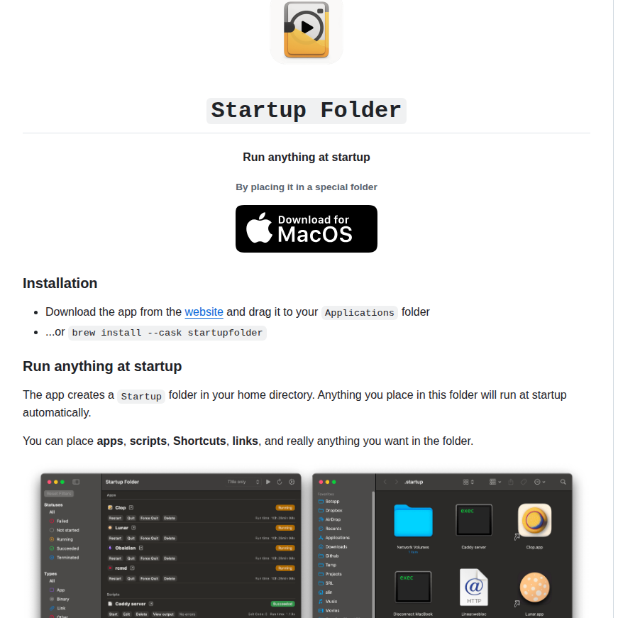 Fuzzyideas Startupfolder screenshot