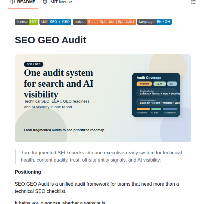 Geo Seo Seo Geo Audit screenshot