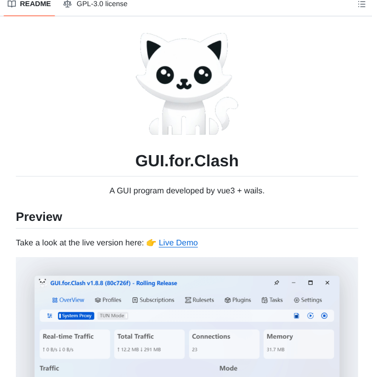 Gui For Cores Gui.for.clash screenshot