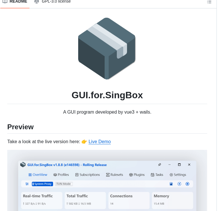 Gui For Cores Gui.for.singbox screenshot