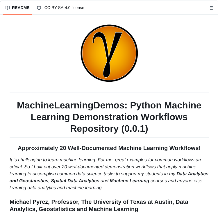 Geostatsguy Machinelearningdemos screenshot